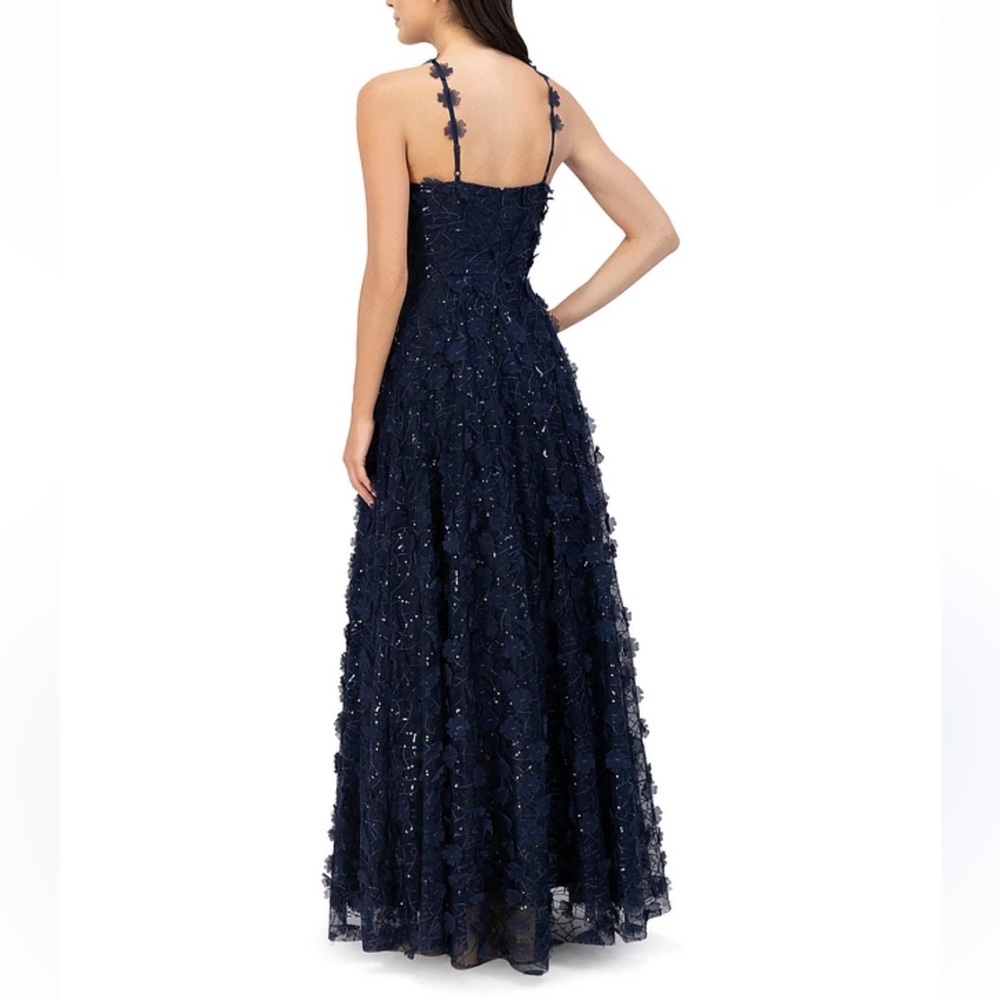 Eliza J Navy Embellished Halter Maxi Dress - Picture 3 of 11